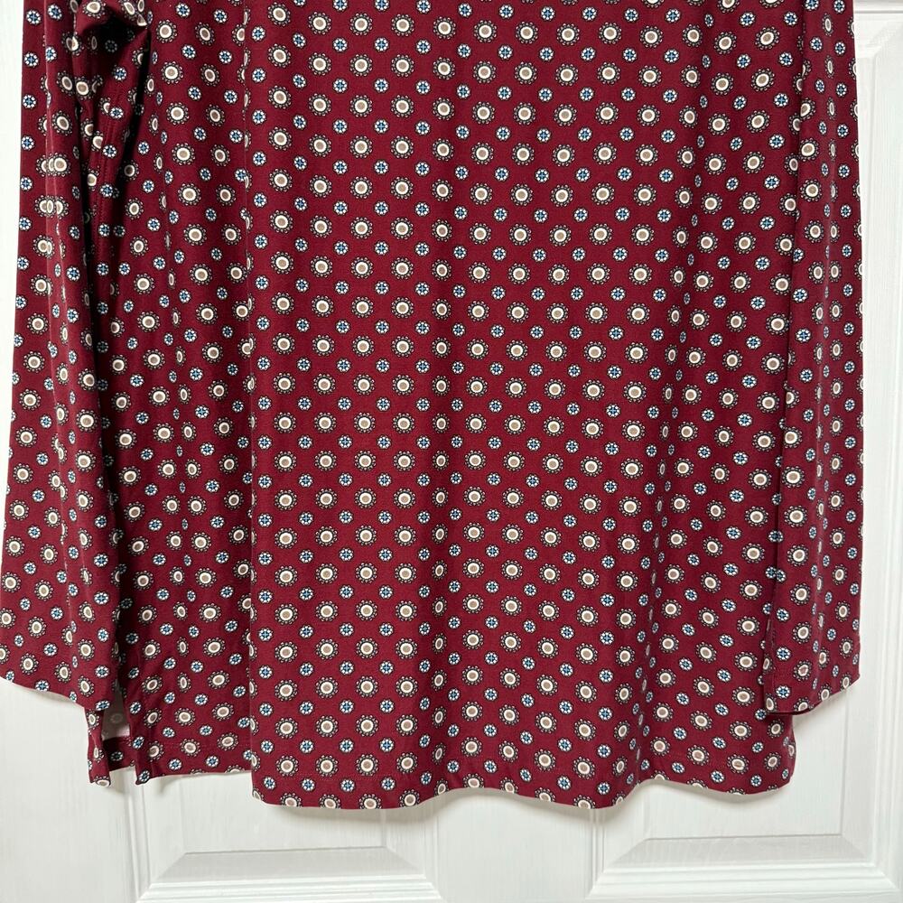 Lands' End Women's Maroon Print Long Sleeve Top Size Large - Picture 3 of 13